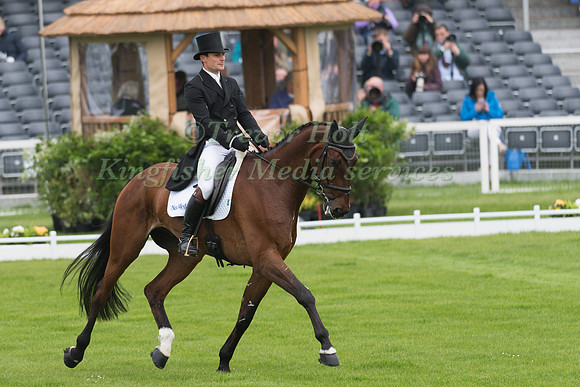 Alexander Bragg (GBR) riding Zagreb in the Dressage phase  of  the 2017 Mitsubishi Motors  Badminton Horse Trials