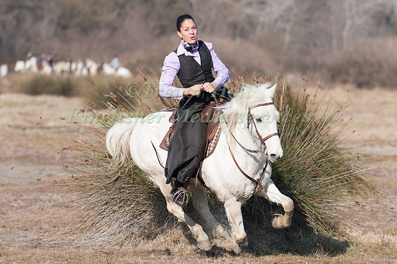 A competitor takes part in the Cross Country phase at the Camagri