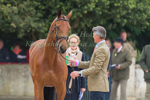 Andrew Nicholson (NZL) and Qwanza at the Final  Horse Inspection of the 2017 Mitsubishi Motors Badminton Horse Trials