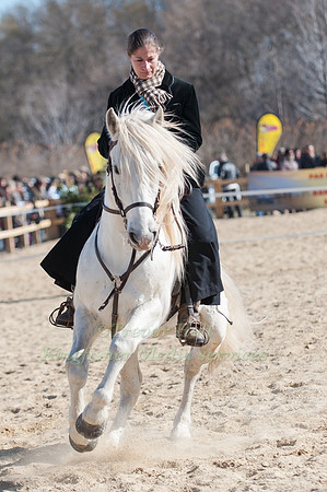 A rider performs her dressage test  at the Camagri
