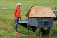 Ingrid Klimke walking the cross country course at the 2017 Mitsubishi Motors Badminton Horse Trials.