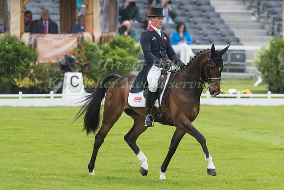 Oliver Townend (GBR) riding Samuel Thomas II in the Dressage phase  of  the 2017 Mitsubishi Motors  Badminton Horse Trials