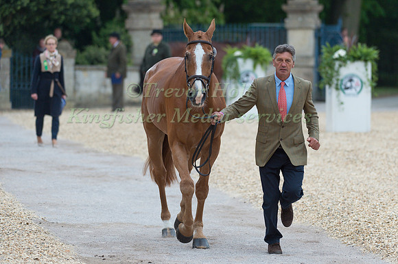 Andrew Nicholson (NZL) and Nereo at the Final  Horse Inspection of the 2017 Mitsubishi Motors Badminton Horse Trials