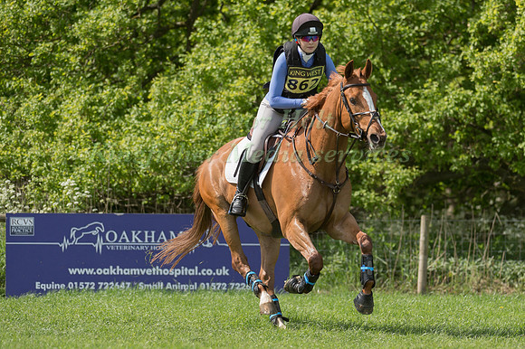 NICOLE GWYNNE  RIDING FREE FLOW COMPETING IN THE CROSS COUNTRY PHASE OF THE  INTERMEDIATE  COMPETITION AT THE  2017 ROCKINGHAM CASTLE INTERNATIONAL HORSE TRIAL.
