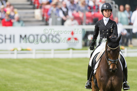 Bettina Hoy of Germany riding Designer 10 taking part in the Dressage phase  of the Mitsubishi Motors Horse Trials 2016