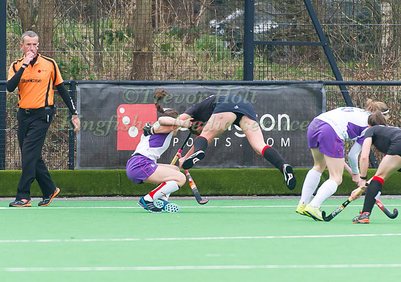 Michelle Liptrott and Eli Thomas take a tumble