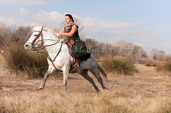 A competitor takes part in the Cross Country phase at the Camagri