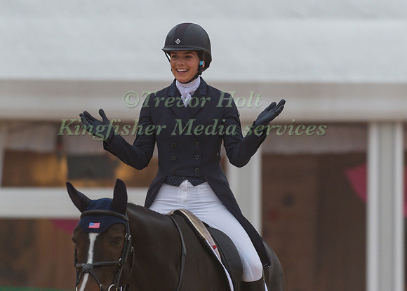 HALLIE COON (USA) AND CELIEN TAKING PART IN THE DRESSAGE PHASE O