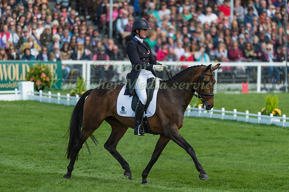 Lauren Kieffer (USA) riding Veronica in the Dressage phase  of  the 2017 Mitsubishi Motors  Badminton Horse Trials