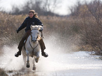 A Guardian competing Cross Country Camargue Style