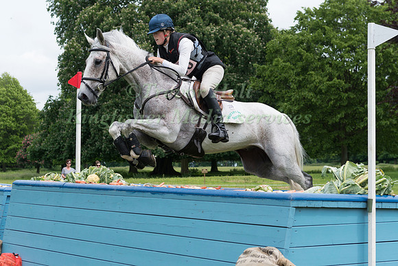 GRACE TAYLOR RIDING COOGEE STORM TAKING PART IN THE CROSS COUNTRY PHASE OF THE CICO THREE STAR AT THE 2017 HOUGHTON INTERNATIONAL HORSE TRIALS