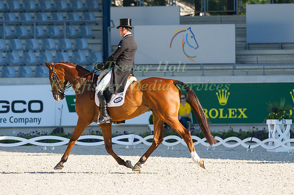 Tim Price riding Ringwood Sky Boy taking part in the dressage test
