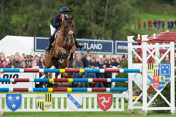 Laura Collett of Great Britain riding Grand Manoeuvre