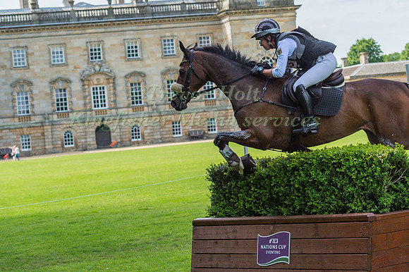 BETTINA HOY (GER) RIDING SEIGNEUR MEDICOTT TAKING PART IN THE CROSS COUNTRY PHASE OF THE CICO THREE STAR AT THE 2017 HOUGHTON INTERNATIONAL HORSE TRIALS