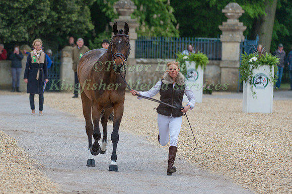 Rosalind Canter (GBR) and Allstar B at the Final  Horse Inspection of the 2017 Mitsubishi Motors Badminton Horse Trials