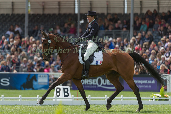 Helene Vattier (FRA) riding Quito de Baliere in the Dressage phase  of  the 2017 Mitsubishi Motors  Badminton Horse Trials