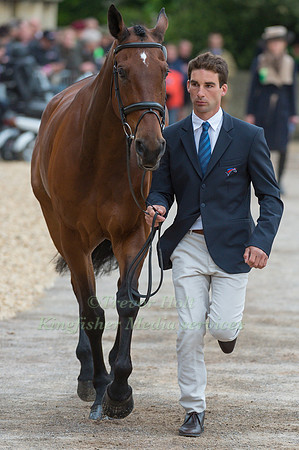Astier Nicolas (FRA) and Piaf de B'Neville at the first Horse Inspection of the 2017 Mitsubishi Motors Badminton Horse Trials