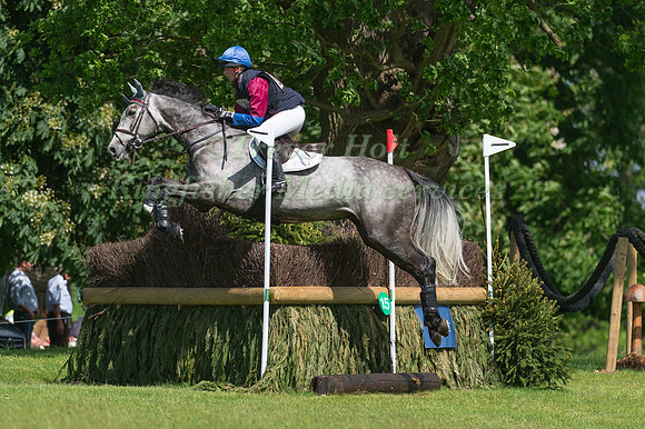 HANNAH BATE (GBR) RIDING CAPITAL T  IN THE CROSS COUNTRY PHASE OF THE CCI TWO STAR AT THE 2017 HOUGHTON INTERNATIONAL HORSE TRIALS
