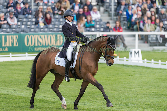 Emily Gilruth (GBR) riding Topwood Beau in the Dressage phase  of  the 2017 Mitsubishi Motors  Badminton Horse Trials