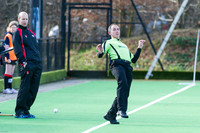 Umpire Martin Stott avoids a wayward shot