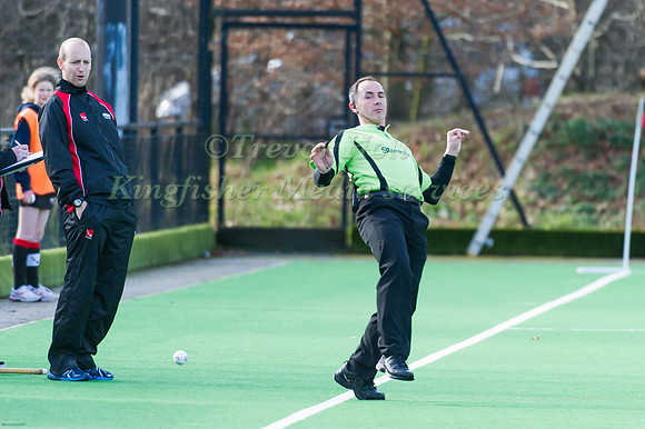 Umpire Martin Stott avoids a wayward shot