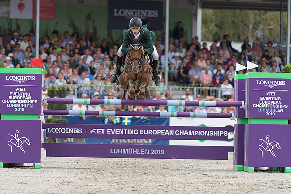 Cathal Daniels (IRL) and Rioghan Rua competing  in the Show Jumping phase  of the 2019 Longines FEI Eventing European Championships