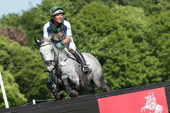 AUSTIN O'CONNOR (IRL) RIDING COLORADO BLUE  IN THE CROSS COUNTRY PHASE OF THE CCI TWO STAR AT THE 2017 HOUGHTON INTERNATIONAL HORSE TRIALS