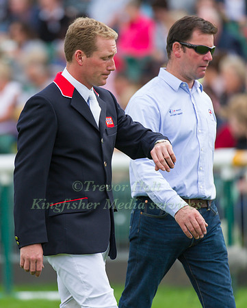 Oliver Townend Walking the Show Jumping Course with Peter Murphy..NEF