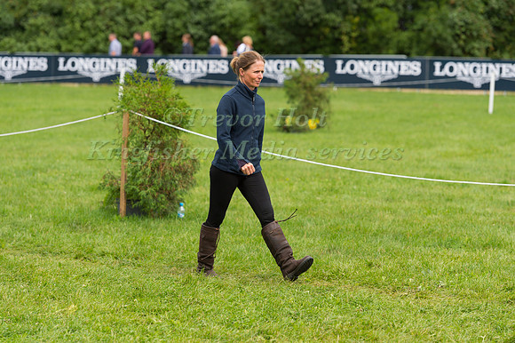 SARAH ENNIS WALKS THE  CROSS COUNTRY COURSE AT THE FEI EUROPEAN EVENTING CHAMPIONSHIP STRZEGOM 2017