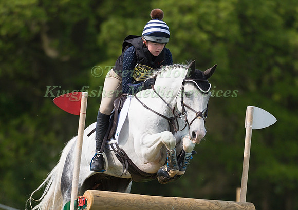 CHARLOTTE HUBAND  RIDING HAMBERLINS PIE COMPETING IN THE CROSS COUNTRY PHASE OF THE  INTERMEDIATE  COMPETITION AT THE  2017 ROCKINGHAM CASTLE INTERNATIONAL HORSE TRIAL.