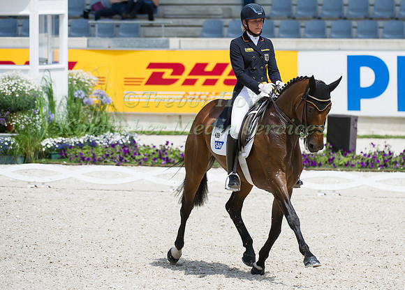Ingrid Klimke riding FRH Escada JS taking part in the dressage test