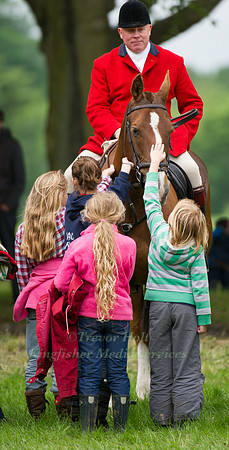 Children Patting Huntsmans Horse on Cross Country