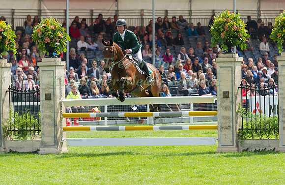 Austin O'Connor (IRL) riding Kilpatrick Knight in the Show Jumping phase of the 2017 Mitsubishi Motors  Badminton Horse Trials