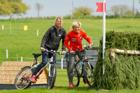 Ingrid Klimke cycling the cross country course at the 2017 Mitsubishi Motoers Badminton Horse Trials