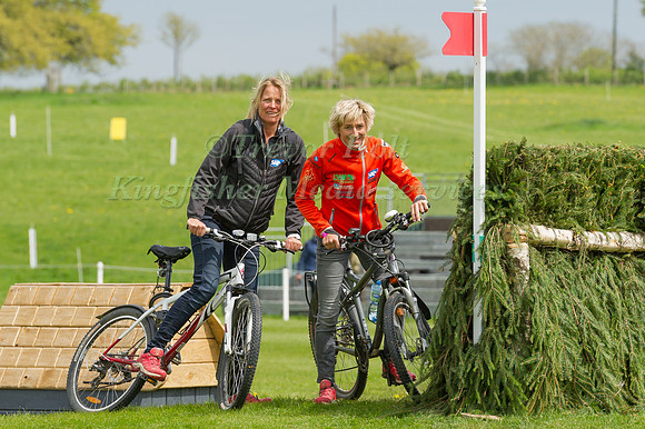 Ingrid Klimke cycling the cross country course at the 2017 Mitsubishi Motoers Badminton Horse Trials