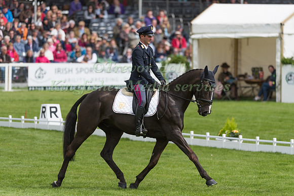 Pietro Sandei (ITA) riding Mouse  in the Dressage phase  of  the 2017 Mitsubishi Motors  Badminton Horse Trials