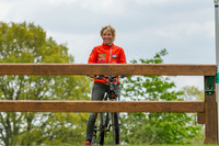 Ingrid Klimke cycling the cross country course at the 2017 Mitsubishi Motoers Badminton Horse Trials