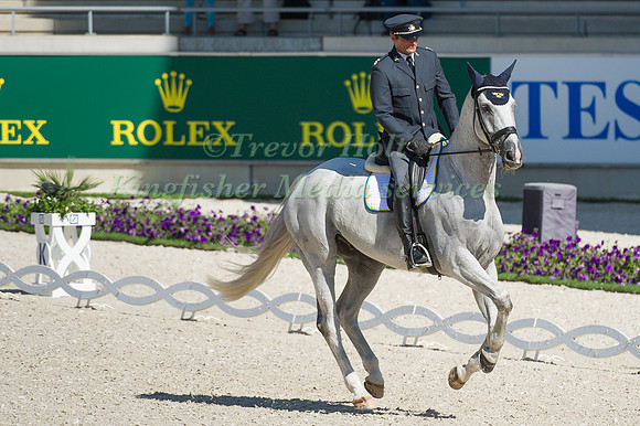 Johan Lundin riding Johnny Cash taking part in the dressage test