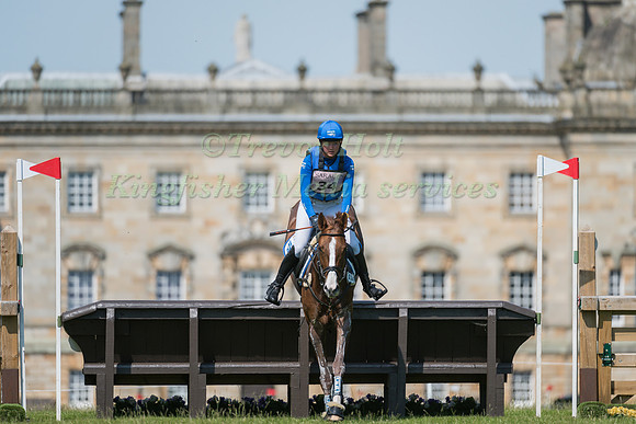 SANNE DE JONG (NED) RIDING BARONESS 374  IN THE CROSS COUNTRY PHASE OF THE CCI ONE STAR AT THE 2017 HOUGHTON INTERNATIONAL HORSE TRIALS