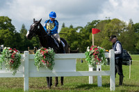 LYNNE ZIJLMANS (GBR) RIDING MR BLACK II CHECKING WATCH IN THE START BOX
