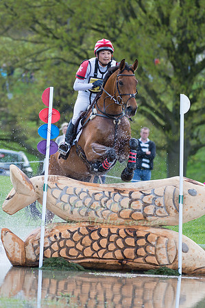 TOSHIYUKI  TANAKA (JPN) RIDING  GREENLAWN SKY HIGH COMPETING IN THE CROSS COUNTRY PHASE OF THE  CIC THREE STAR COMPETITION AT THE  2017 DODSON AND HORRELL CHATSWORTH INTERNATIONAL HORSE TRIAL.