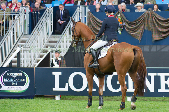 Laura Collett of Great Britain riding Grand Manoeuvre
