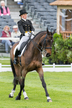 Rosalind Canter (GBR) riding Allstar B in the Dressage phase  of  the 2017 Mitsubishi Motors  Badminton Horse Trials