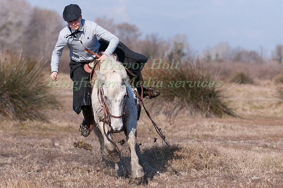 A competitor takes part in the Cross Country phase at the Camagri