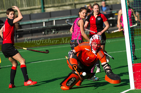 Mandy Ferebee chases a shot from Sally Walton