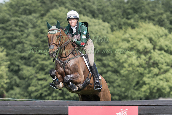 AOIFE CLARK (IRL) RIDING COLORFAST II  IN THE CROSS COUNTRY PHASE OF THE CCI TWO STAR AT THE 2017 HOUGHTON INTERNATIONAL HORSE TRIALS
