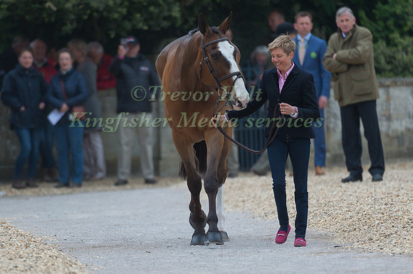 Louise Harwood (GBR) and Mr Potts at the Final  Horse Inspection of the 2017 Mitsubishi Motors Badminton Horse Trials