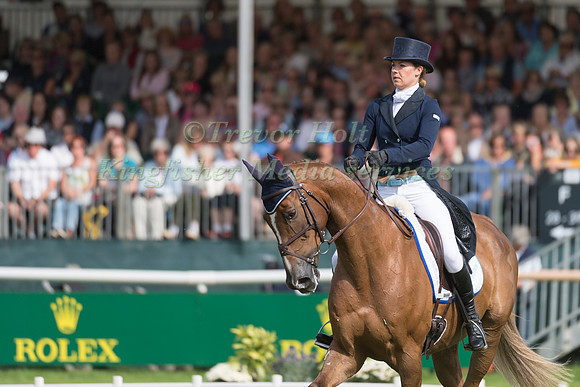 Olivia Craddock (GBR) and Billy Liffy taking part in the dressage phase of the Land Rover Burghley Horse Trials 2017