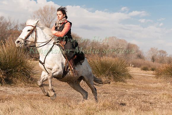 A competitor takes part in the Cross Country phase at the Camagri