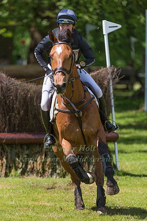 PIGGY FRENCH (GBR) RIDING COOLEY MONSOON  IN THE CROSS COUNTRY PHASE OF THE CCI ONE STAR AT THE 2017 HOUGHTON INTERNATIONAL HORSE TRIALS
